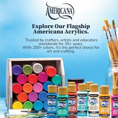 Americana Acrylic Paint Set – Popular Colors, 18 Bottles 2 fl oz – Art and Cr…