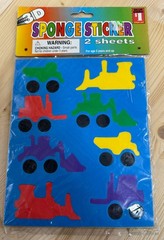 Dollar General 3D Sponge Stickers Craft Kit – Construction Vehicles & Numbers 2