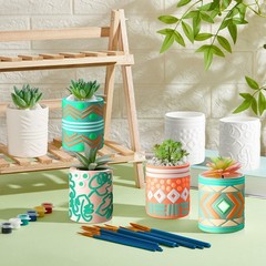 Set of 11 Paint Your Own Kit DIY Flower Pot Painting Includes 8 Pcs Unpainted…