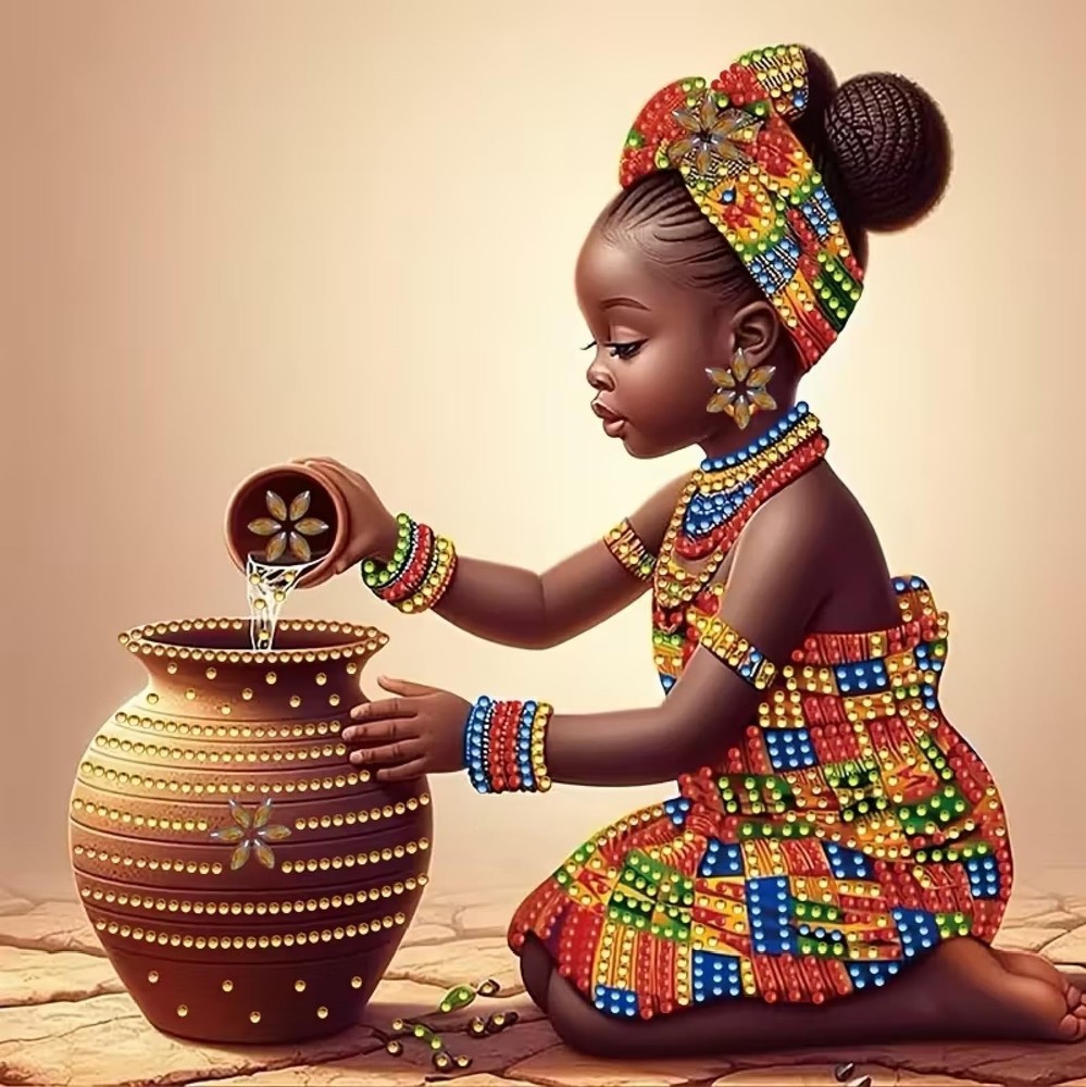 MOMDEDP 5D African Woman Diamond Art Painting Kits – DIY Animal