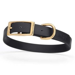 Dog Pet Collar with Brass Hardware Size M W 3/4” L 15” – 18” Black