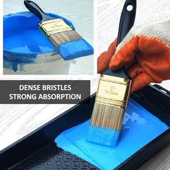 10 Pack 2 Inch Flat Paint Brushes Set Bulk Synthetic Bristle Painting Tools