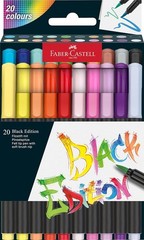 Faber-Castell Brush Pen Set – Black Edition, Cardboard Box of 20 Arts & Crafts