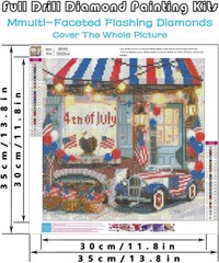 Independence Day Diamond Art Kits for Adults, 4th of July Patriotic Shop Diamond