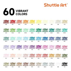 Ink Control Acrylic Paint Pens, 60 Colours Brush Tip Paint Marker Pens, Paint…