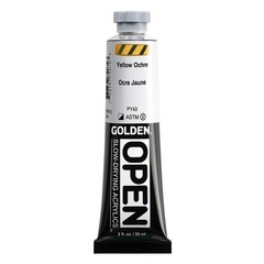 OPEN Slow-Drying Acrylics by GOLDEN, Yellow Ochre, 2 fl oz. tub