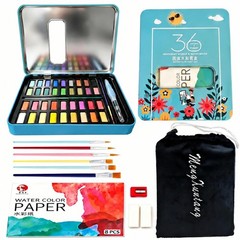 36 Color Watercolor Paint Set – Portable Paint Art Kit with Brush Pens – Trav…