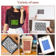 Jeffdad 12 Pcs Stencils for Crafts Reusable, Texture 8.27 x 5.9 Inch