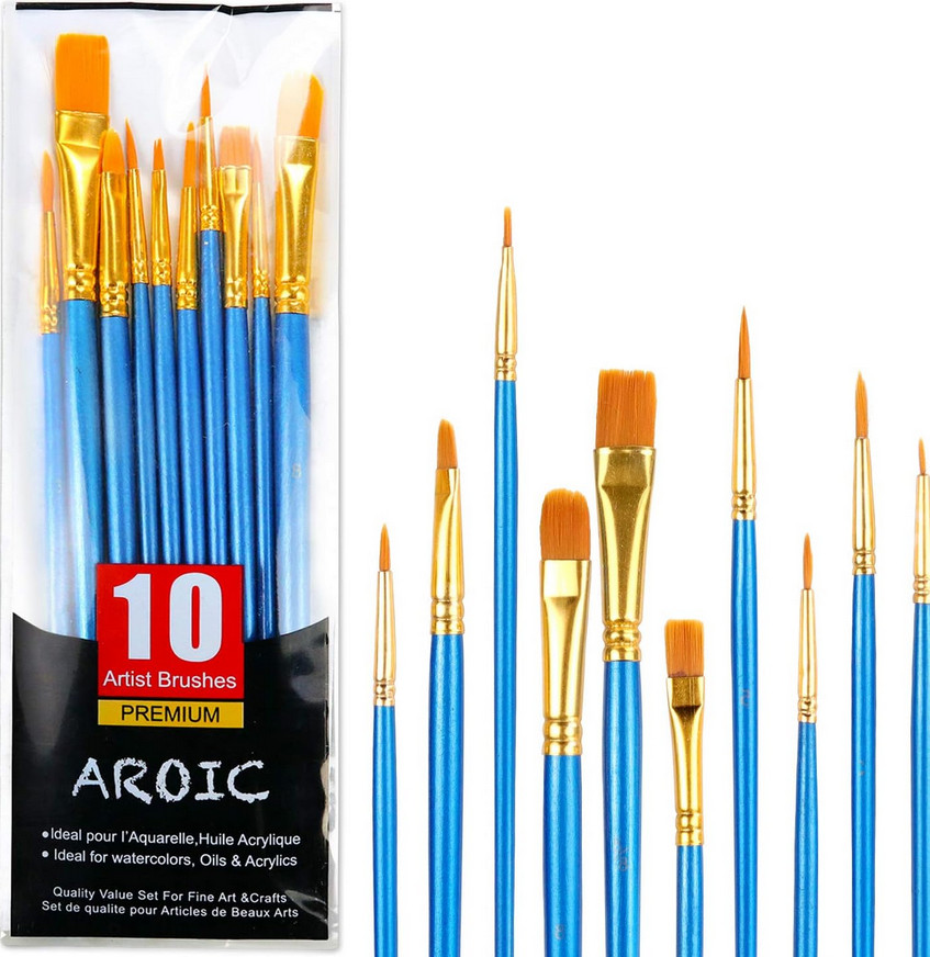 Best Model Miniature Paint Brushes Small Detail Art Paint Brush with Set 10 Pcs