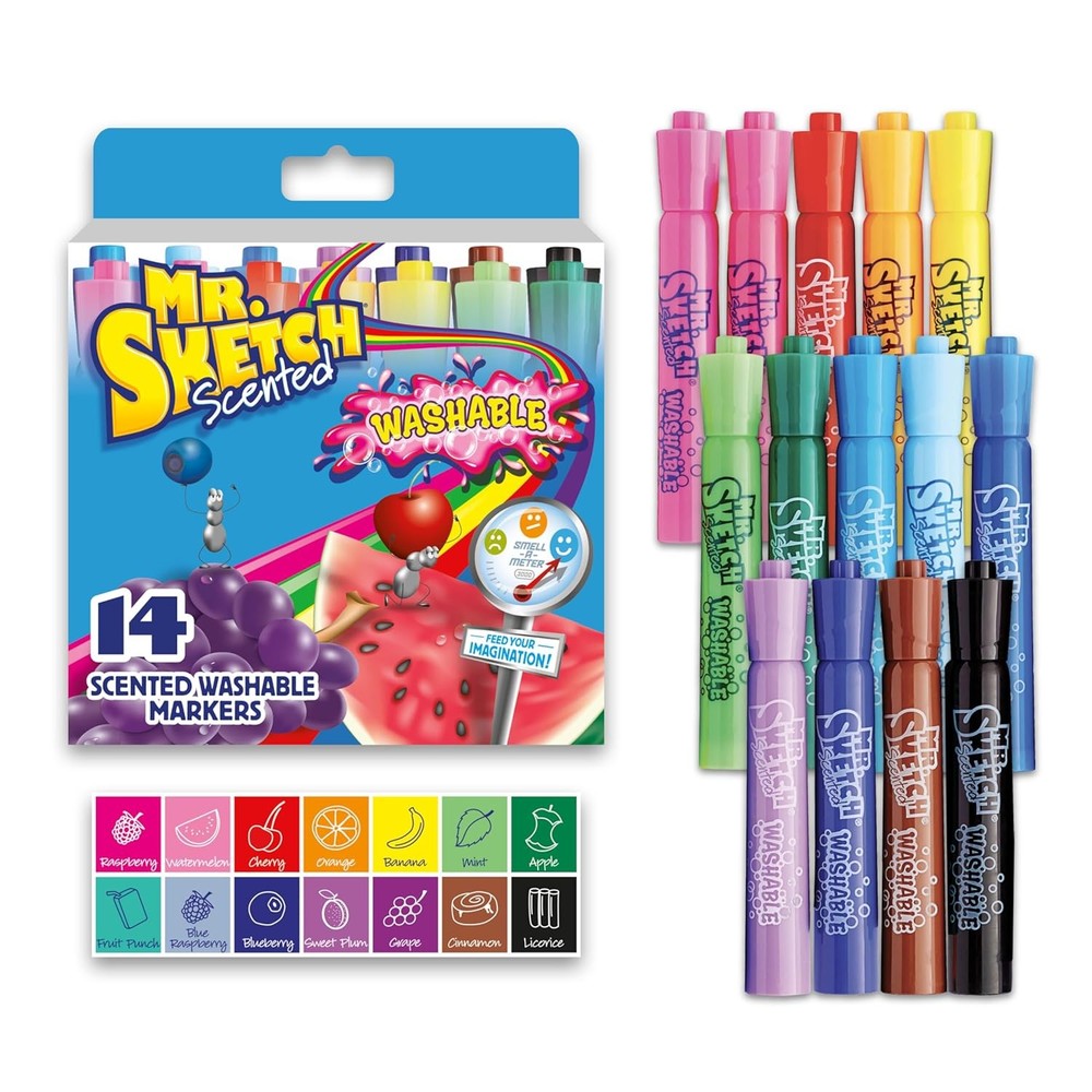 Mr. Sketch Scented Markers, Chisel Tip, Assorted Colors, 14 Count – Fun for Kids