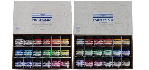NICKER Watercolor Poster Color 36 colors set 40ml Japan DHL Fast Ship