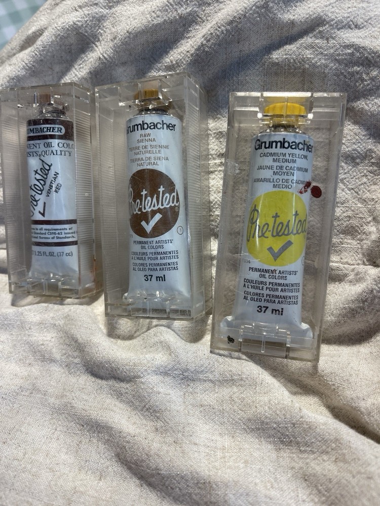 Grumbacher Pre Tested Oil Sealed Cadmium Yellow Medium Venetian Red Raw Sienna
