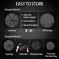 3 Layer Foldable Herb Drying Hanging Mesh Rack 1ft Diameter Zipper Net Pouch