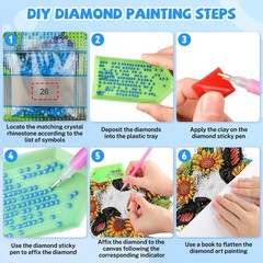 Bowetile Hanging Diamond Art Cow Kits for Adults, 5D Special Shape small,