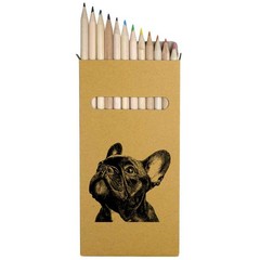 12 x ‘French Bulldog Portrait’ Long Colour Pencils (PE00094215)