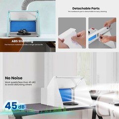 Portable Airbrush Paint Spray Booth Kit w/ 3 LED Lights Turn Table & Filter Hose
