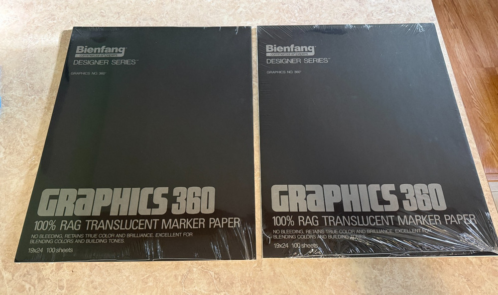New Bienfang Graphics 360 Rag Translucent Marker Paper Pad 19″x24″ 100 Sheets
