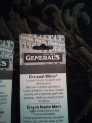 2 Packs General’s 558-2BP White Charcoal Pencils w/Sharpeners~Drawing Art NEW