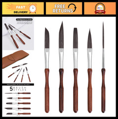 5-Piece Pinstriping Brush Set – Detail Liner, Scroll, Sword, Dagger, Striper – P