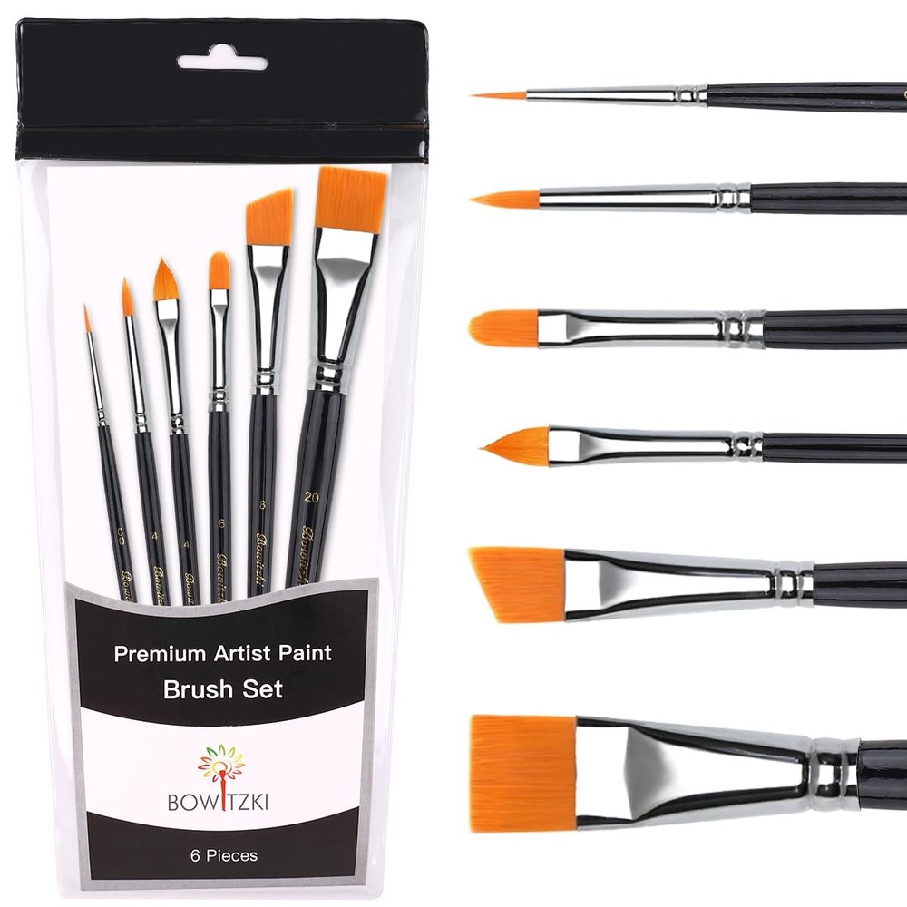 6 PCS Face Paint Brush Set Artist Brushes For Body Painting Acrylic Oil Tool