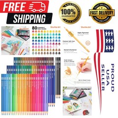 Vibrant 80-Color Pencil Set – Blendable Soft Core for Artists and Beginners