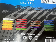 U.S. Art Supply 24 Color Watercolor Paint Set 12mL Tubes Non Toxic PT-WA NEW
