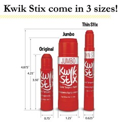Kwik Stix Solid Tempera Paint Sticks, 12 Metallic Colors, Washable Paint Stic…