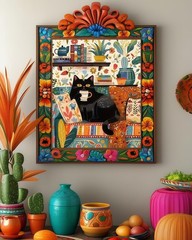 Black Cat Paint by Numbers Kit for Adults Beginner, Animals Paint by Number Kits