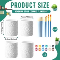Set of 11 Paint Your Own Kit DIY Flower Pot Painting Includes 8 Pcs Unpainted…