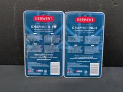 Derwent Graphic 9B-H & B-9H Soft And Hard Graphite Pencils Set 24 Ct Pack Of 2