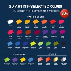 Airbrush Paint, 30 Water-Based, Quick-Drying Colors for Artists & Beginners, …
