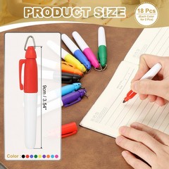 18 Pcs Mini Permanent Markers with Clips Golf Ball Markers Pen, Multicolor