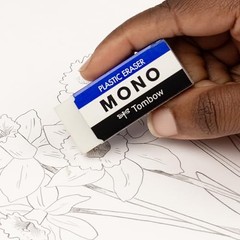 Tombow 57324 MONO Eraser, White, Medium, 3-Pack. 3-Pack, White