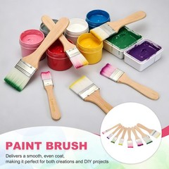 6 Pcs Paint Brush Set, 6.5 in Nylon Bristle Flat Brushes, #10 Purple/White