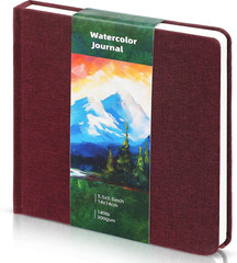 5.5 X 5.5 in Watercolor Sketchbook Journal Square Watercolor Notebook Cold Press