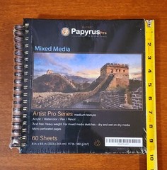 NEW Jollityjoy Papyrus Pro Mixed Media ring bind art book 8in. x 9.5 in. SEALED