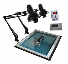 3 Color 4 Station Silk Screen Printing Kit with Flash Dryer Exposure Unit New