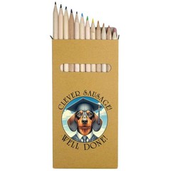12 x ‘Dachshund Graduation’ Long Colour Pencils (PE00081127)