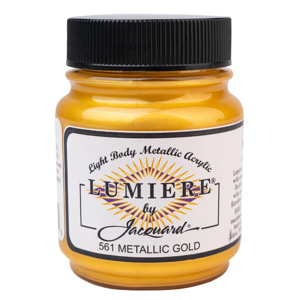 Jacquard Lumiere 2.25oz Fabric Paint Metallic Gold – Metallic Paint for Fabric,