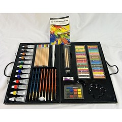 Daler Rowney Simply Acrylic Paint Set Pencil Brushes w/ Case Artist Kit Unused