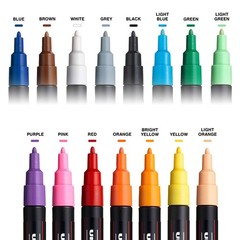 15 Posca Paint Markers, 3M Fine Posca Markers of Acrylic Paint Penswith Rever…