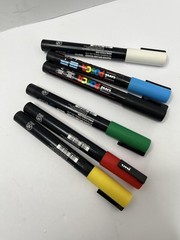 Uni POSCA Paint Marker Pen Set PC-3M 6 Colors 0.9-1.3mm Japan Matte Art Craft