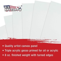 US Art Supply 4 X 5 inch Professional Artist Quality Acid Free Canvas Panel