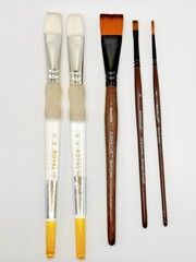 ROYAL Soft Grip 8 SG 4010 & Artist’s Loft Chisel Bender Wash Round Brush 2 4 LOT