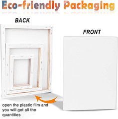 3 Pack Canvases for Painting with Multi Pack 11X14, 5X7, 8X10, Painting Canvas f