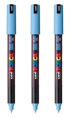 3 PCS PC1MR Water Based Paint Markers Extra Fine Tip 0.7mm Glacier Blue