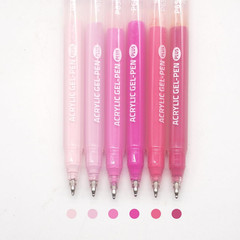 Acrylic Gel Pens for Coloring Books, Quick Dry 6 Pcs 1.0Mm Fine Point Gel