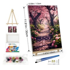 Paint by Numbers Kit for Adults Landscape Paint by Number with Frame DIY Cherry