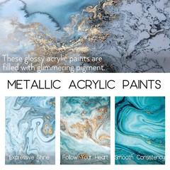 HissiCo Metallic 2.03 Fl Oz (Pack of 20), Blue,Green,Orange,Silver,White