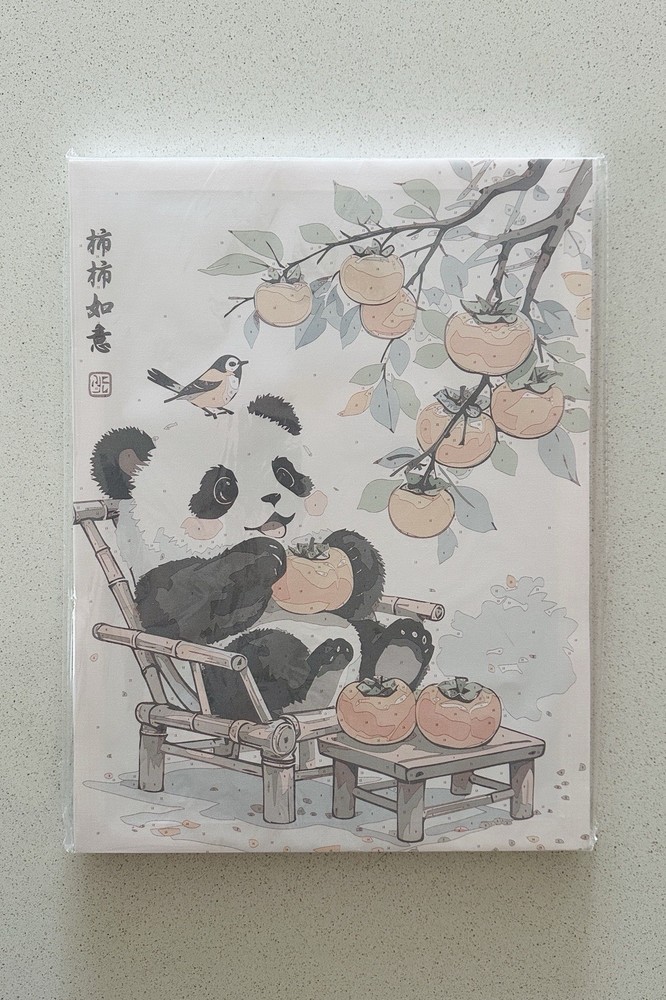 DIY Paint by Numbers Panda 30x40cm (12x16in) Framed Canvas Kit Home Decor Gift